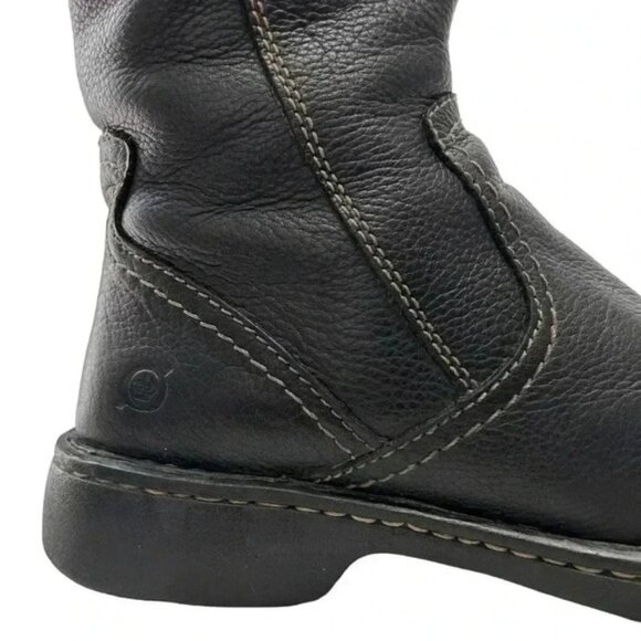 BORN Leather Riding Boots Tall Knee High Equestrian Buckle Black Size 6.5 EU37 - Picture 7 of 16